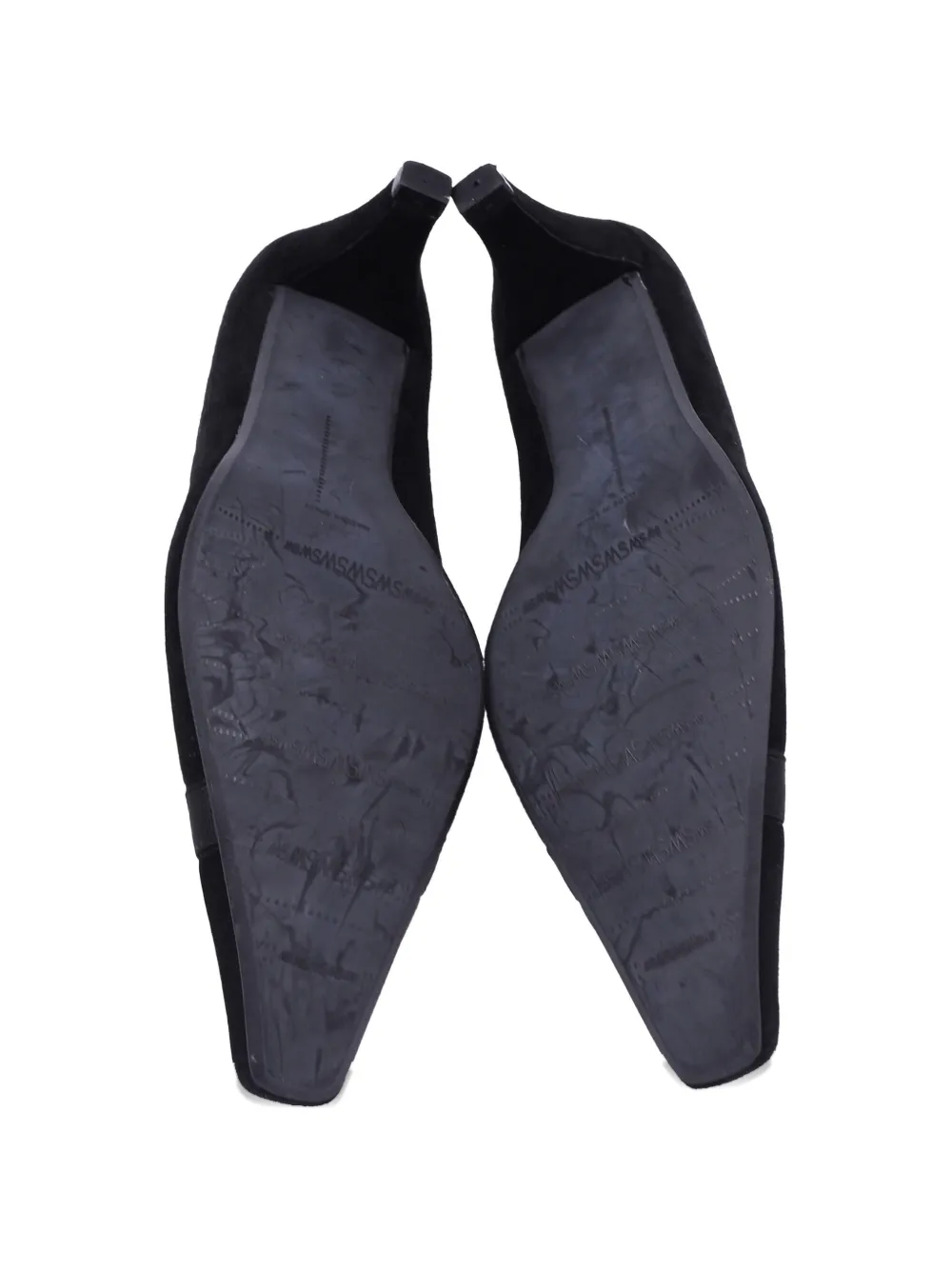 Stuart Weitzman point-toe suede heeled pumps - Nero