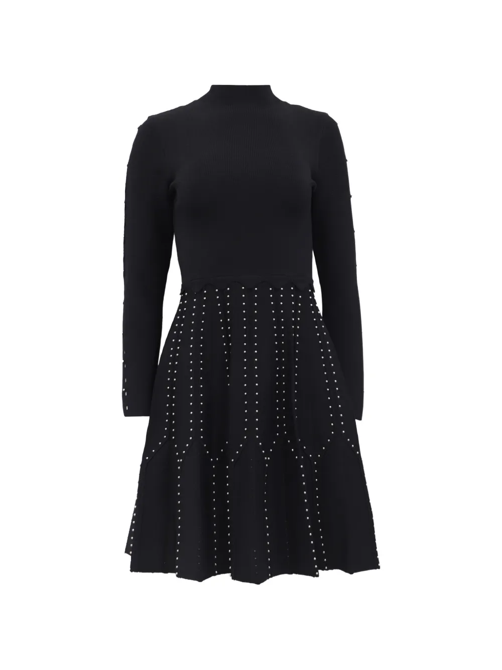 SANDRO studded long-sleeve mini dress - Nero