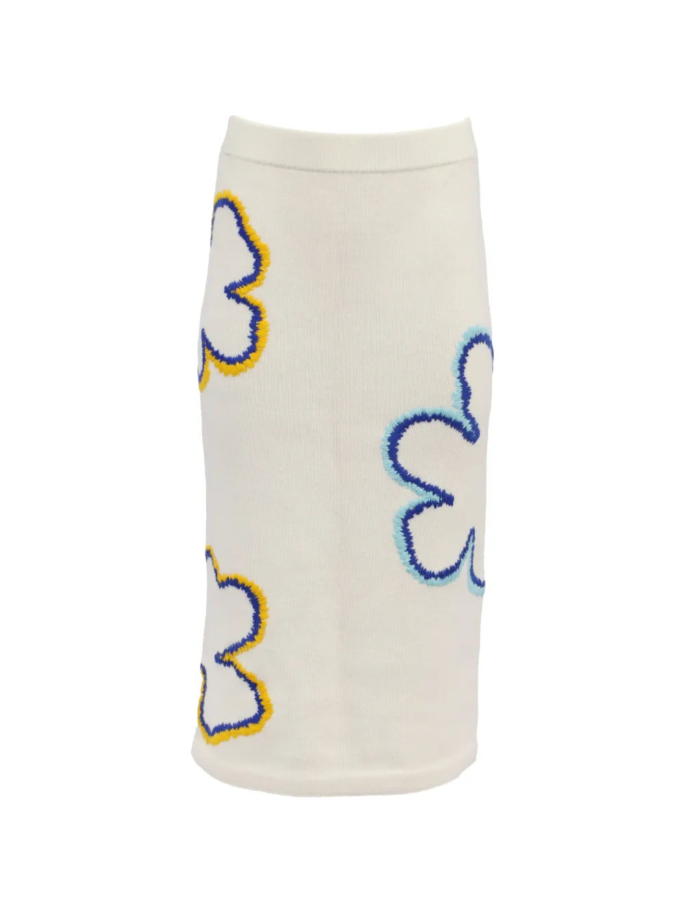 Carolina Herrera Vintage embroidery knit midi skirt - Toni neutri