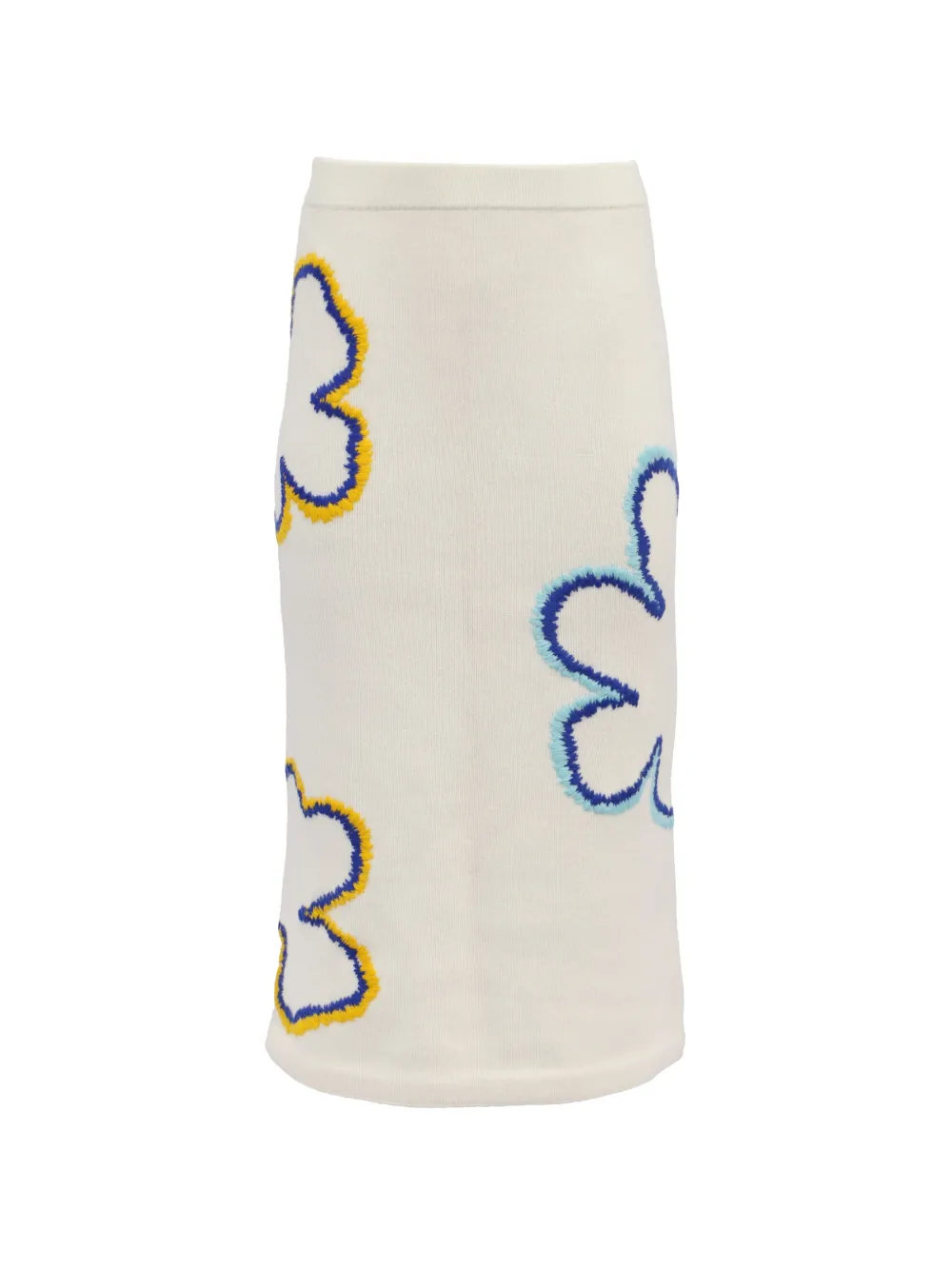 Carolina Herrera Vintage embroidery knit midi skirt - Toni neutri