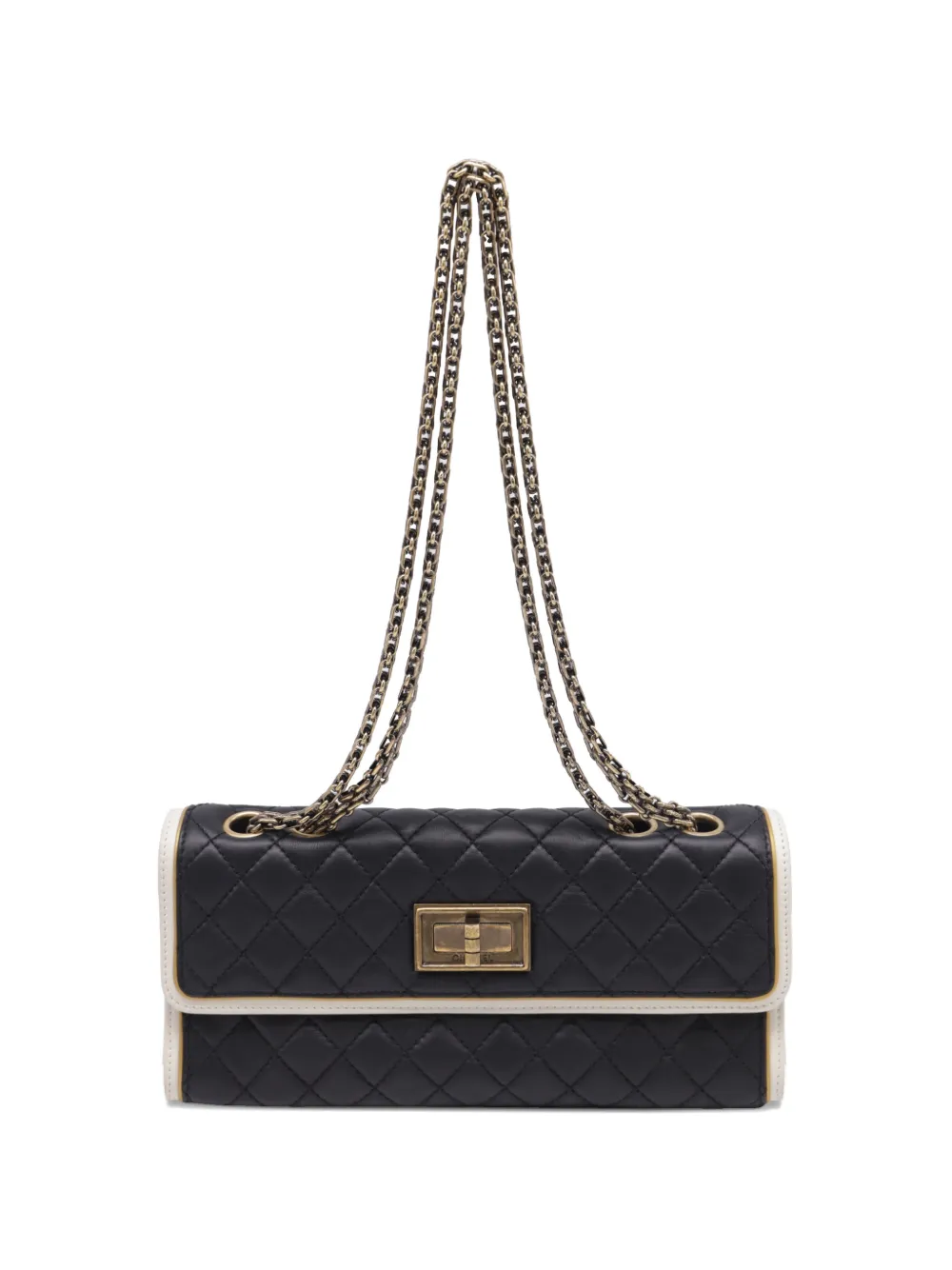 CHANEL Pre-Owned quilted twist-lock chain shoulder bag - Nero