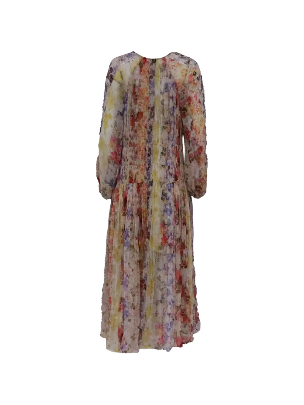 ZIMMERMANN floral pleated midi dress - Beige