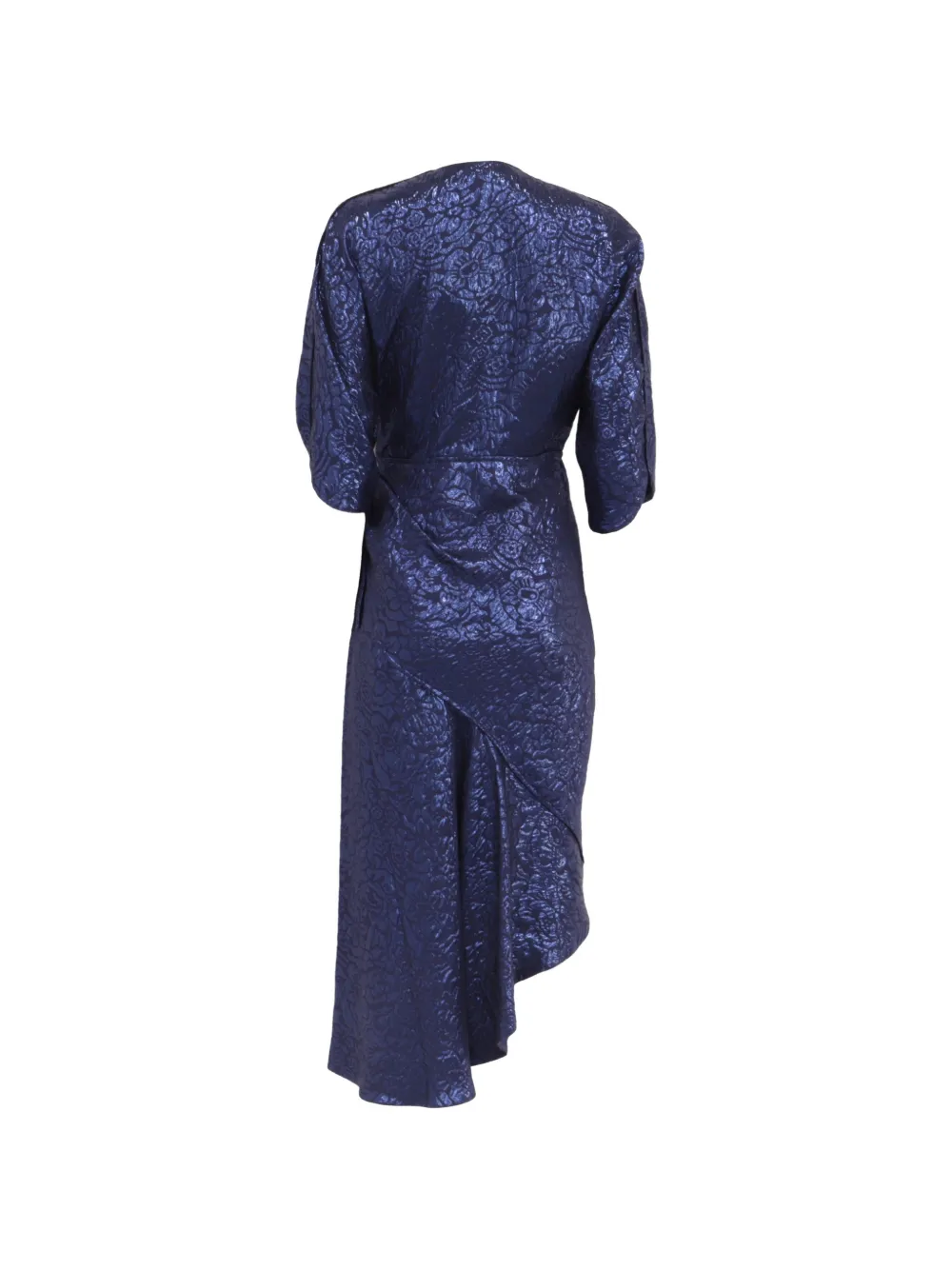 Etro Vintage floral jacquard asymmetric dress - Blauw