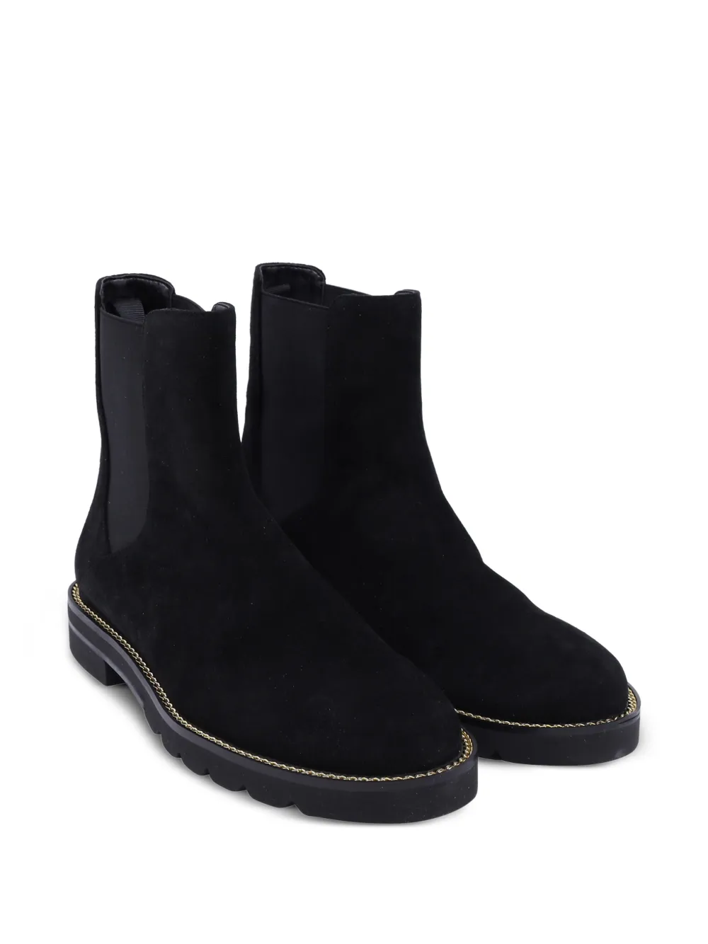 Stuart Weitzman suede elastic-panels chelsea boots - Zwart