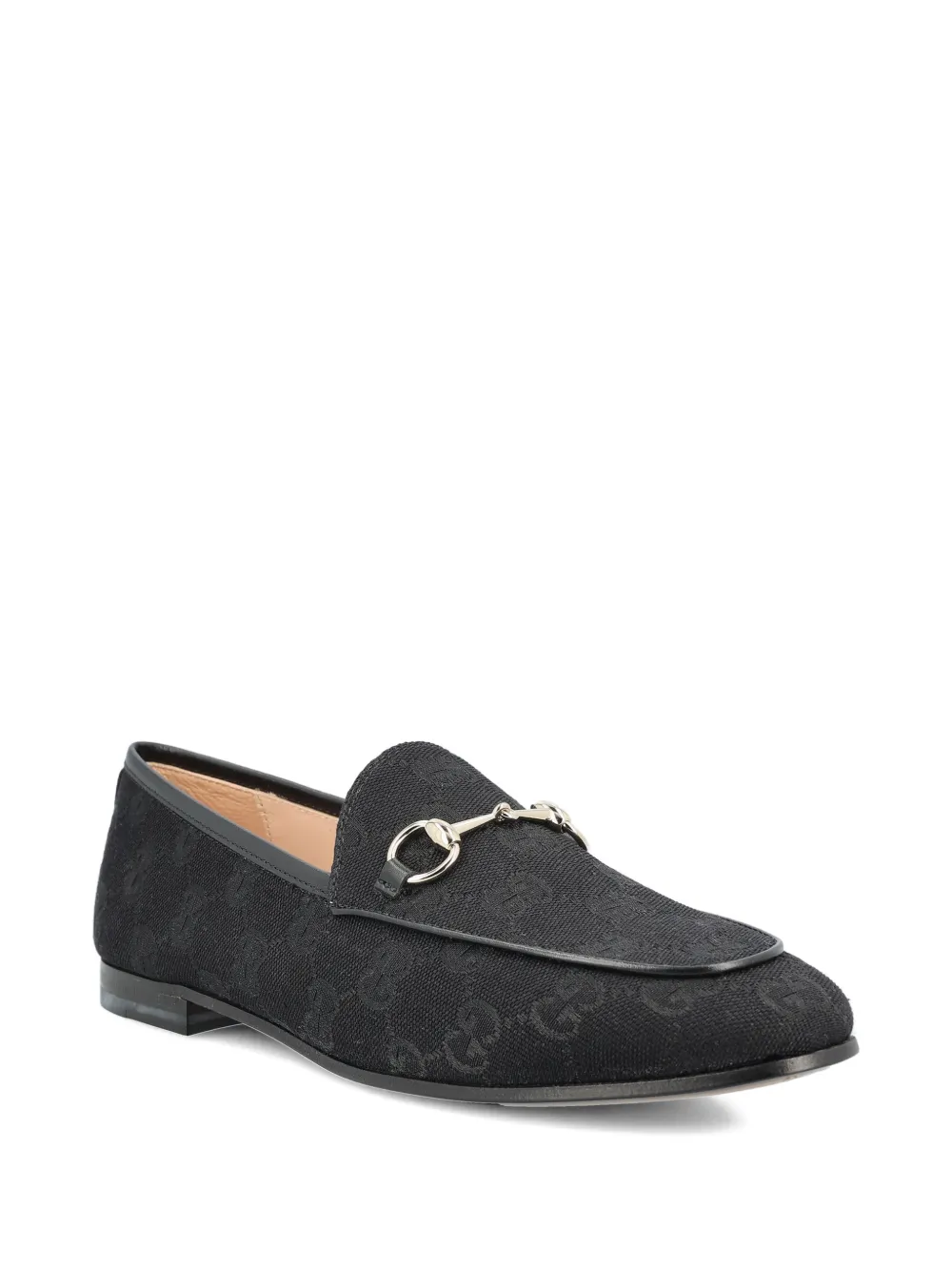 Gucci Jordaan horsebit gg supreme loafers - Zwart