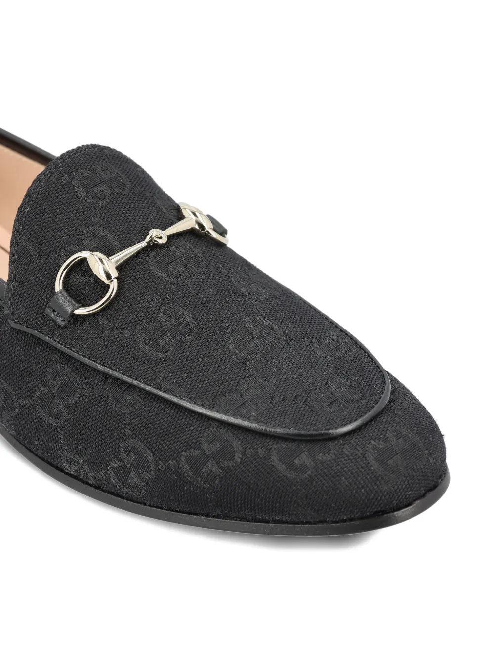 Gucci Jordaan horsebit gg supreme loafers Zwart