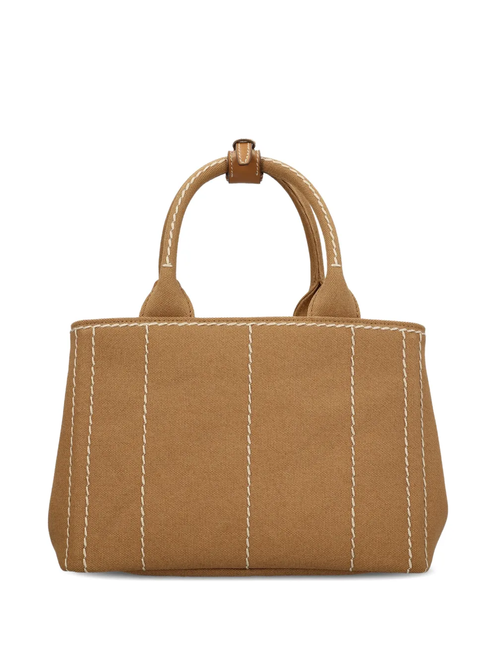 Prada small Jardini&egrave;re logo-embossed cotton tote bag - Bruin