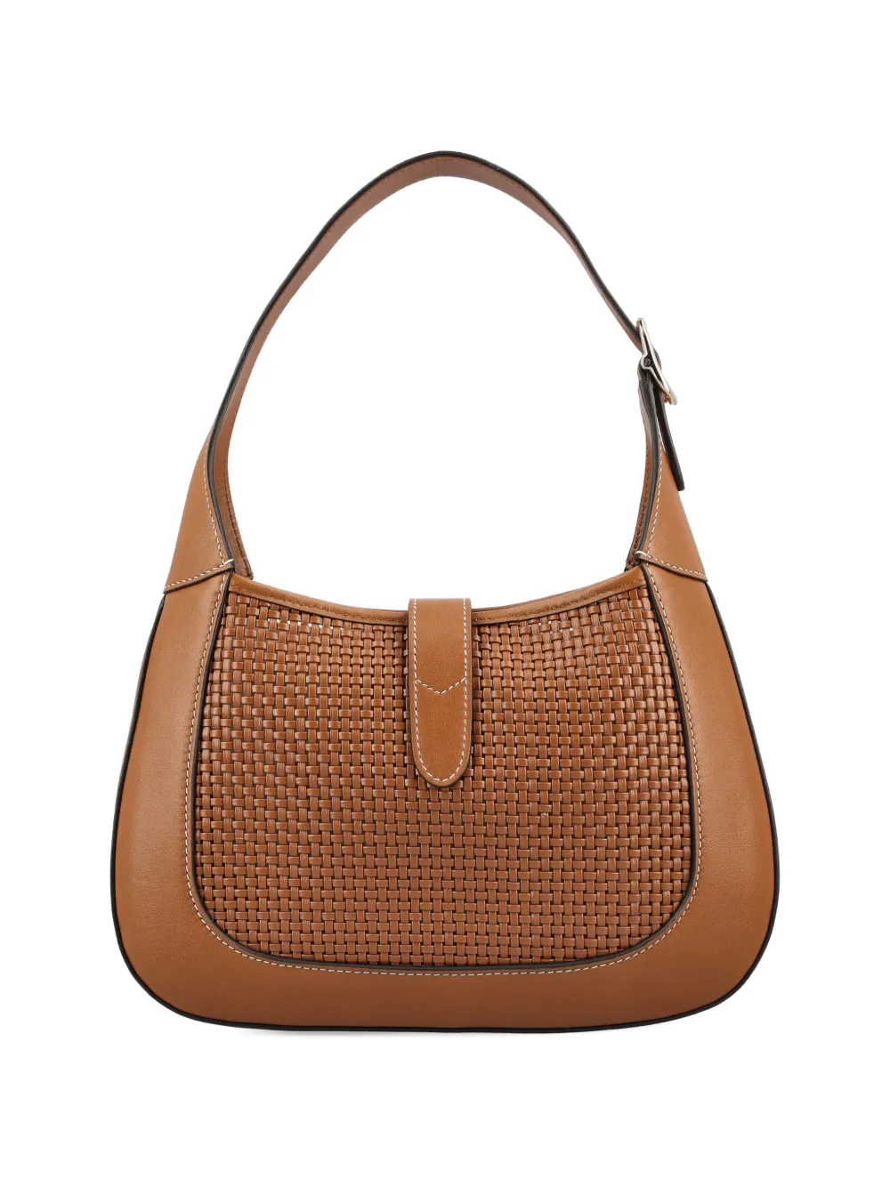 Gucci Jackie 1961 woven-detail shoulder bag - Bruin