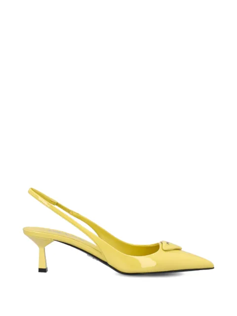 Prada logo-plaque pointed-toe pumps