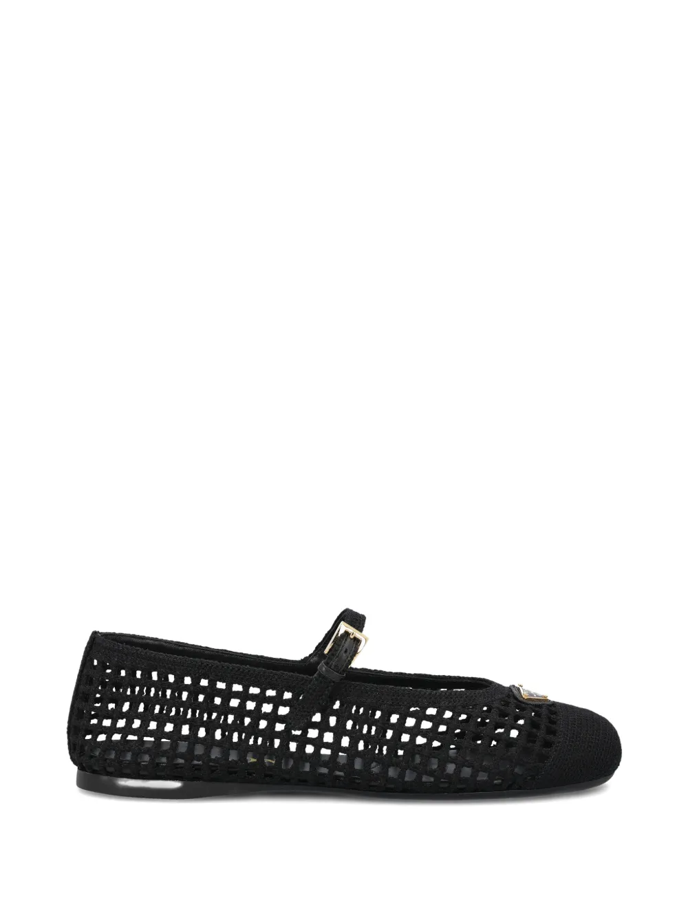 Prada openwork strap ballerina shoes - Schwarz