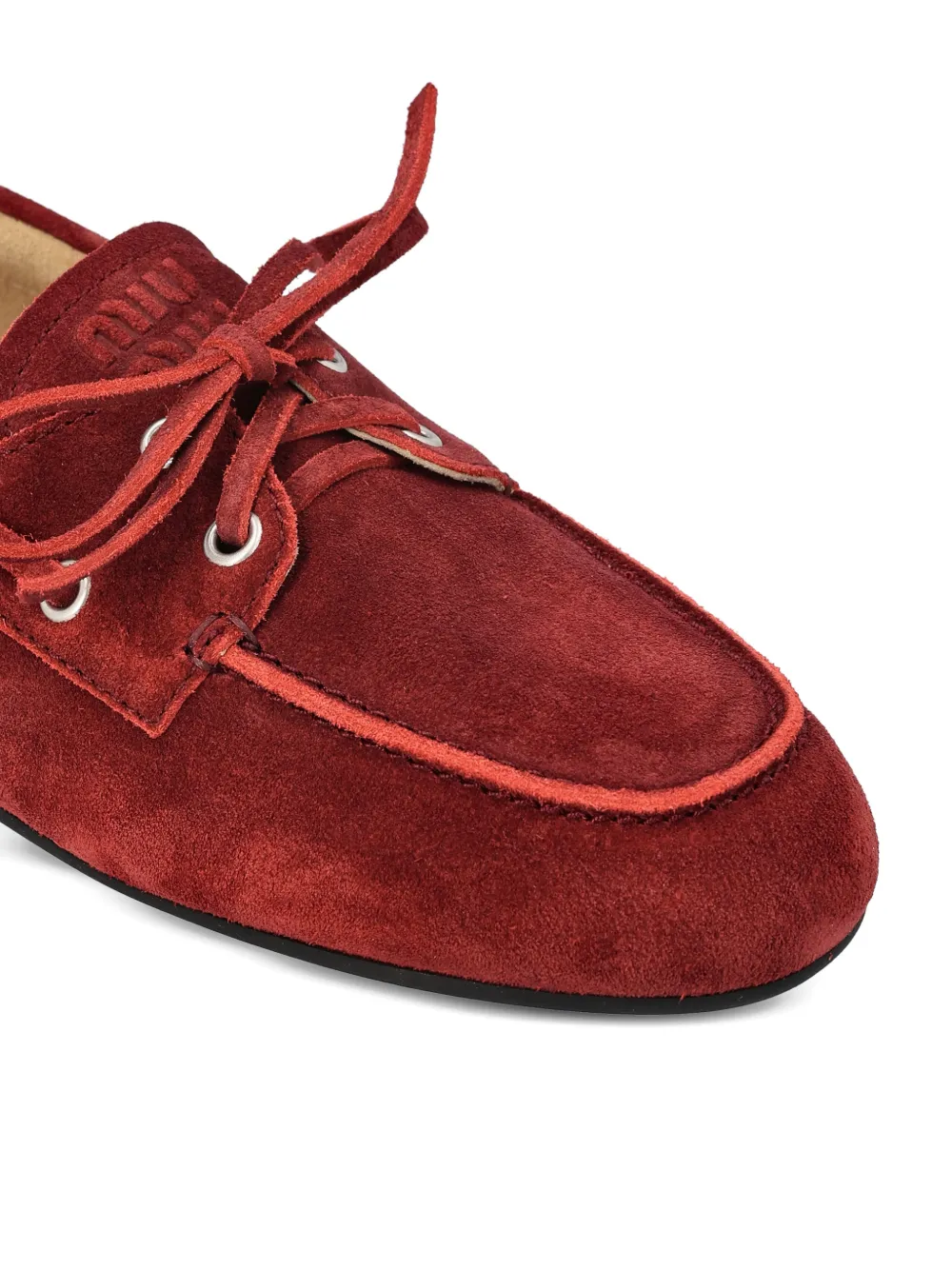 Miu tie-detail loafers Rood