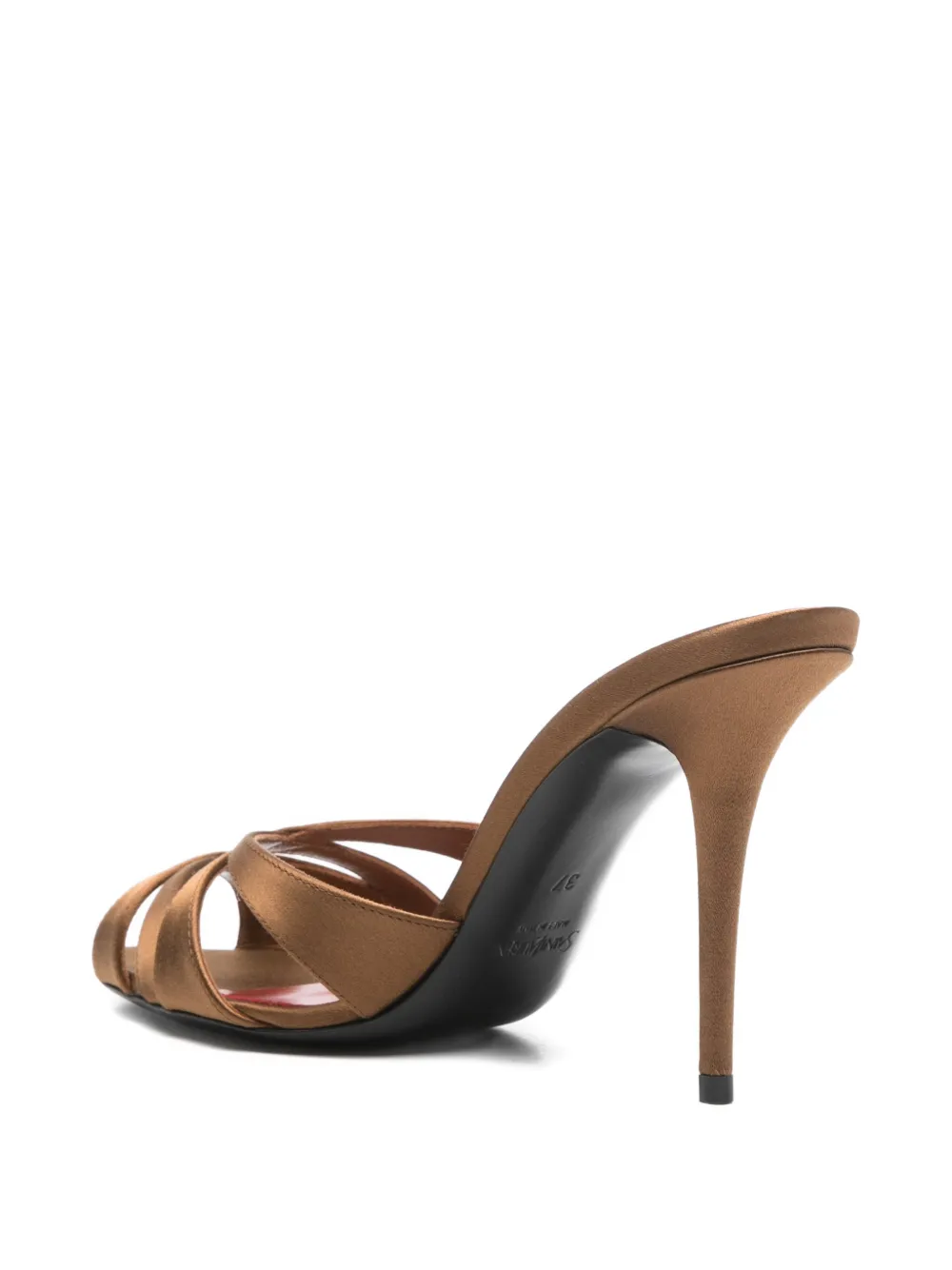 Saint Laurent Chandelle crisscross silk sandals Bruin