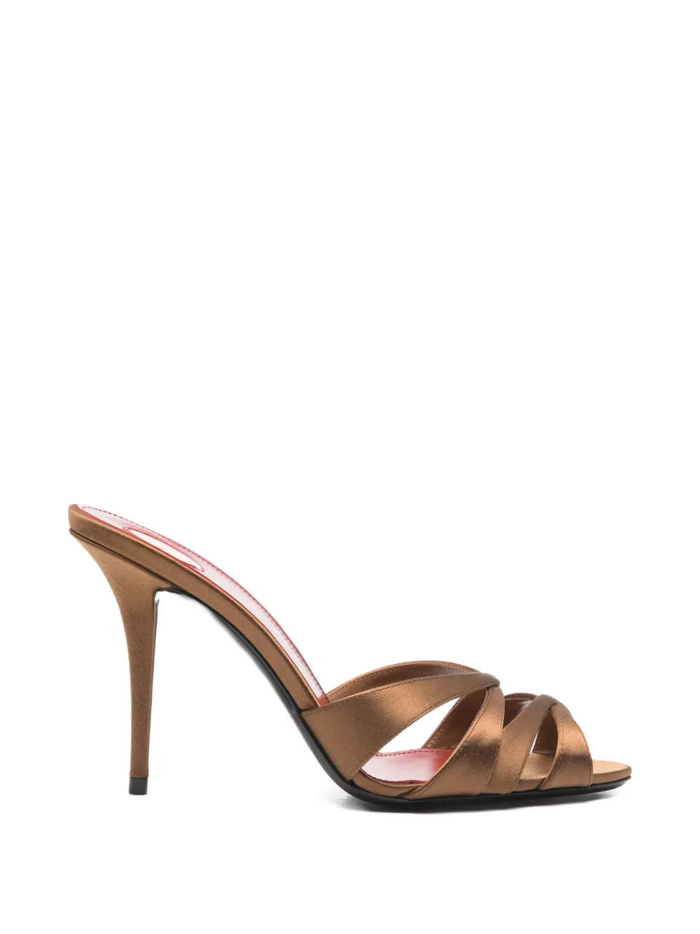 Saint Laurent Chandelle crisscross silk sandals Bruin