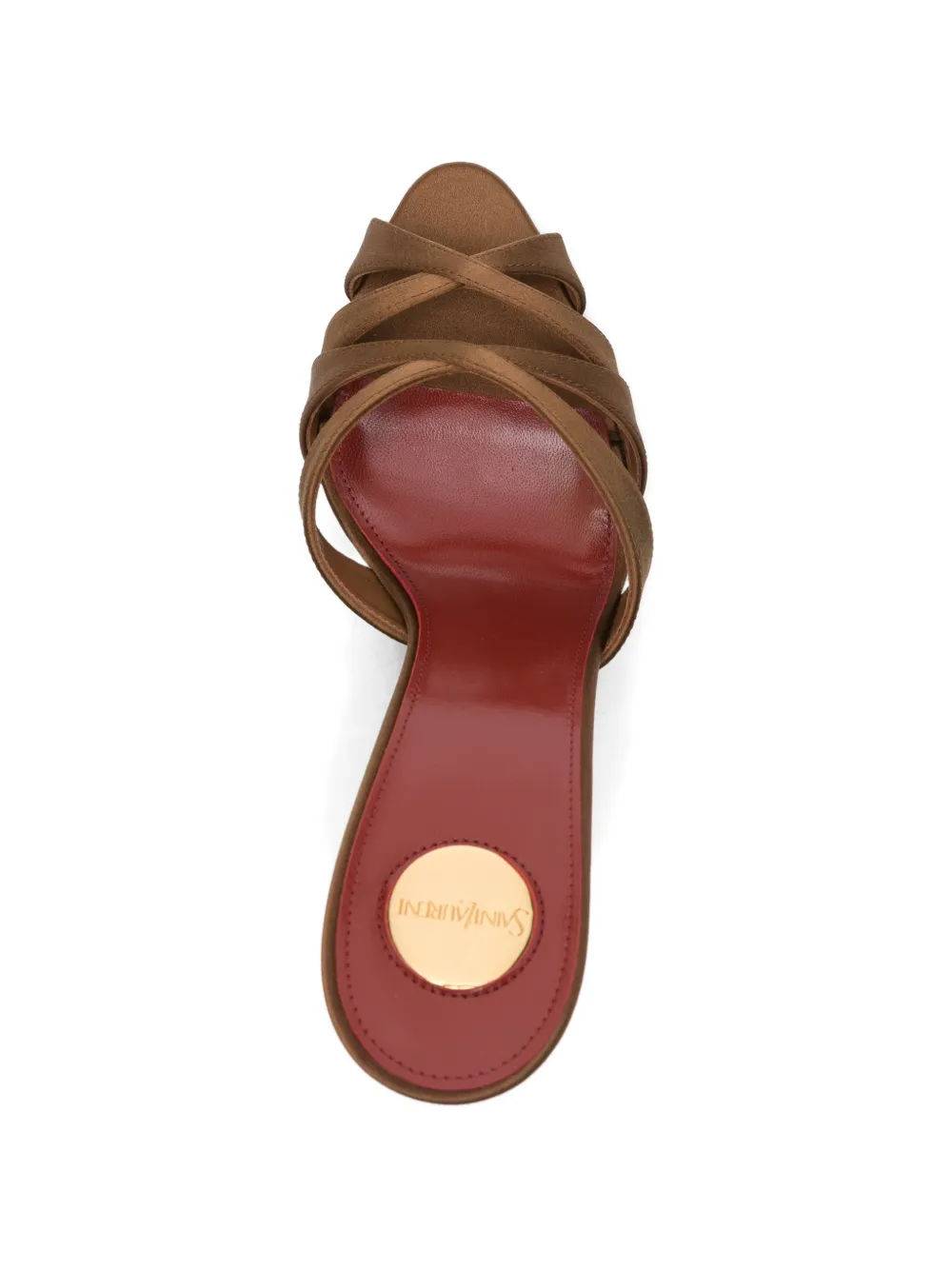 Saint Laurent Chandelle crisscross silk sandals Bruin