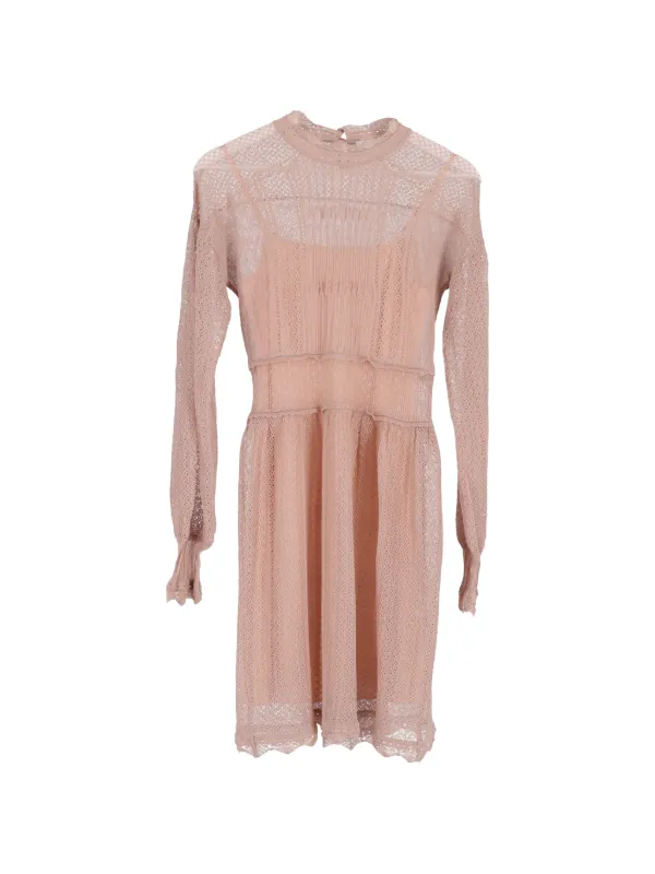 Christian Dior Pre-Owned Knitted long-sleeve Dress | Pink | FARFETCH KW