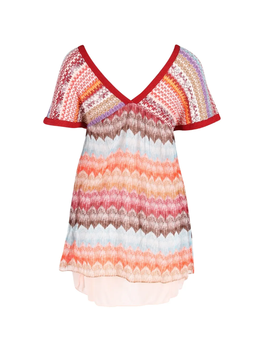 Missoni Pre-Owned cotton chevron tunic dress - Beige