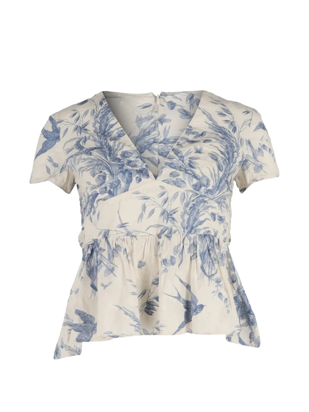 Printed V-Neck Blouse