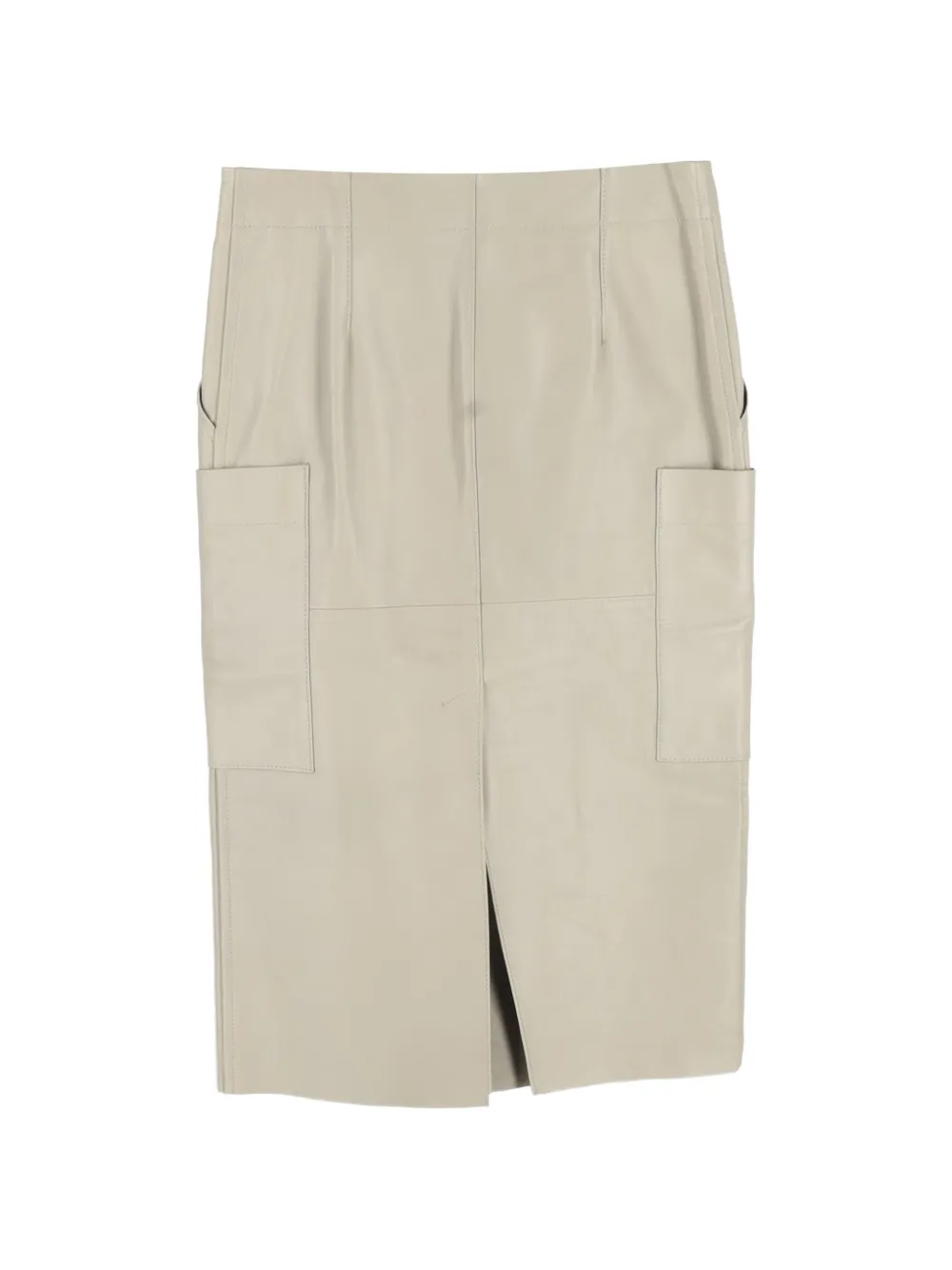 Petar Petrov front-slit pockets midi skirt - Beige