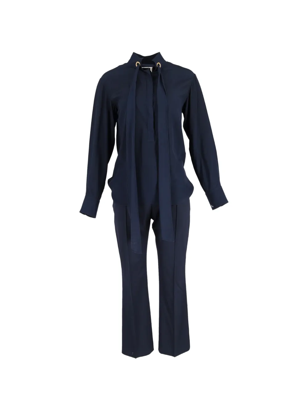 Chloé Vintage tie-neck trousers and blouse set - Blu