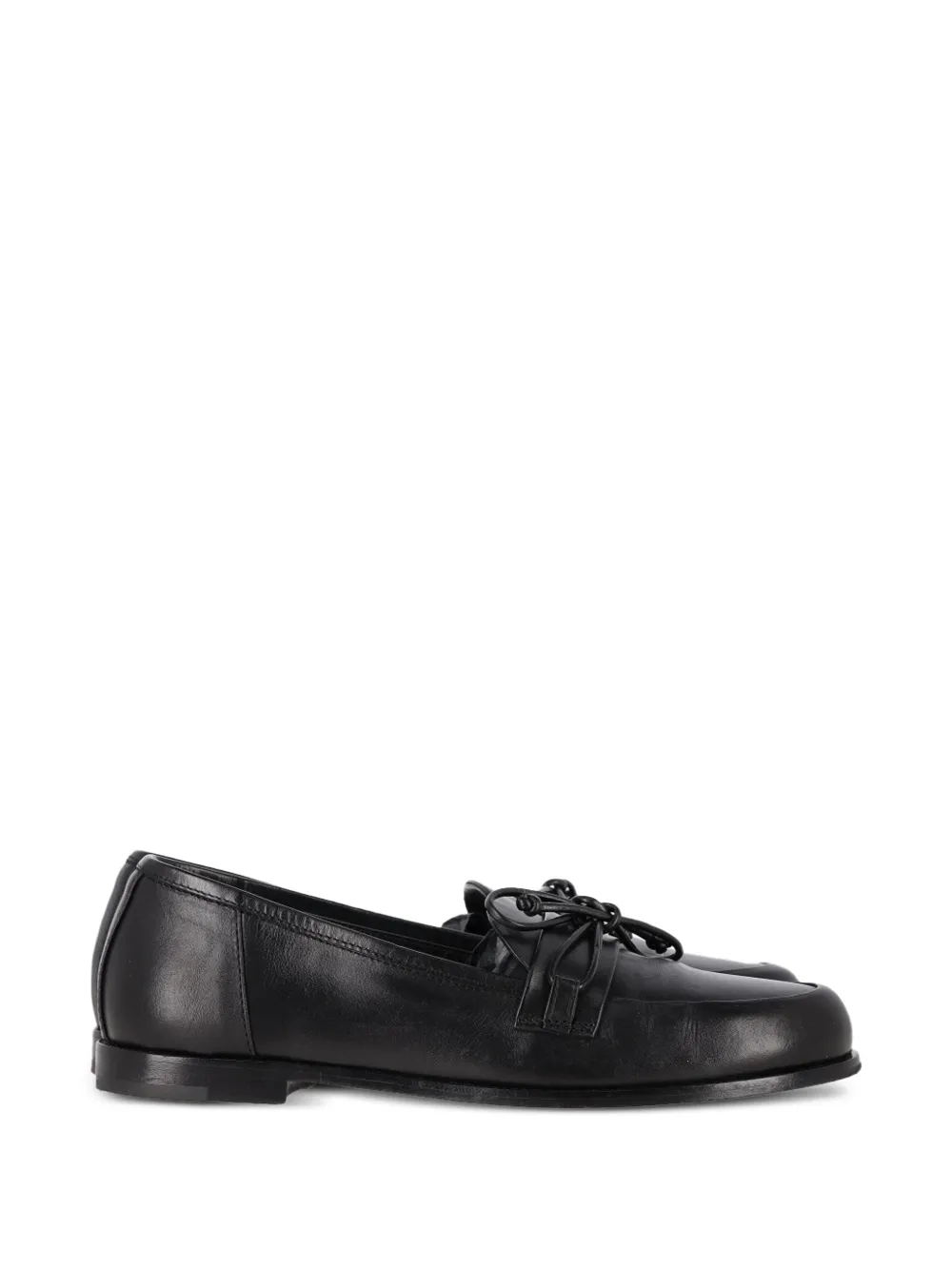 TOTEME rounded leather loafers - Schwarz