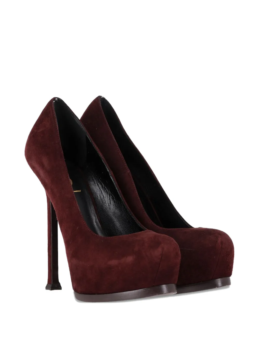 Saint Laurent Pre-Owned Tribtoo platform suede pumps - Rood