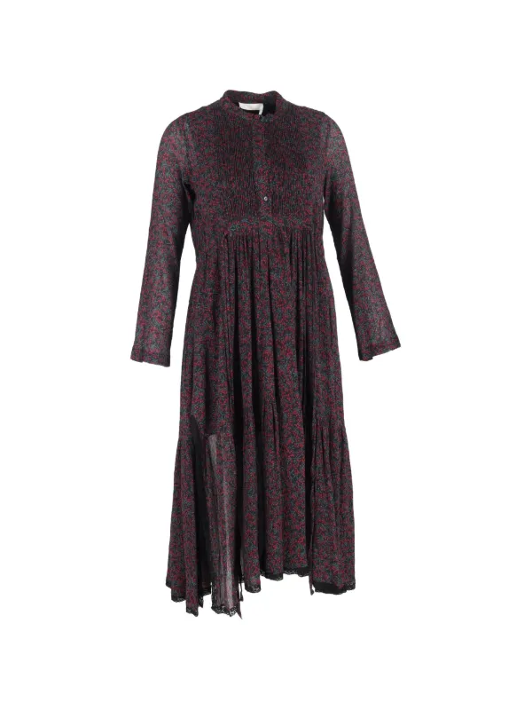 Chlo Cherry-Print Midi Dress - Black