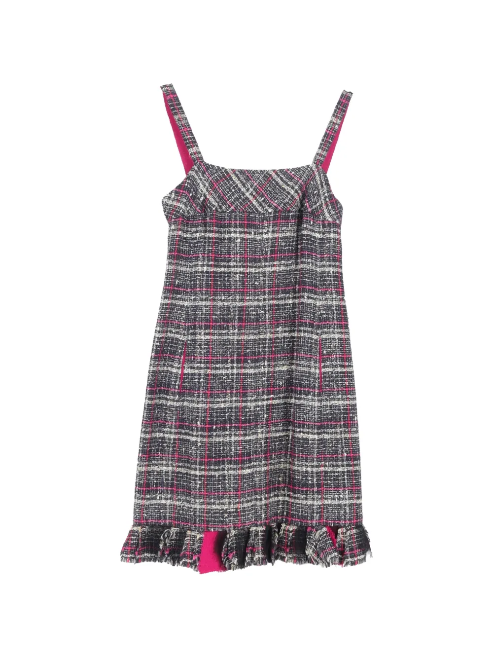 CHANEL Pre-Owned tweed ruffle-hem dress - Grau