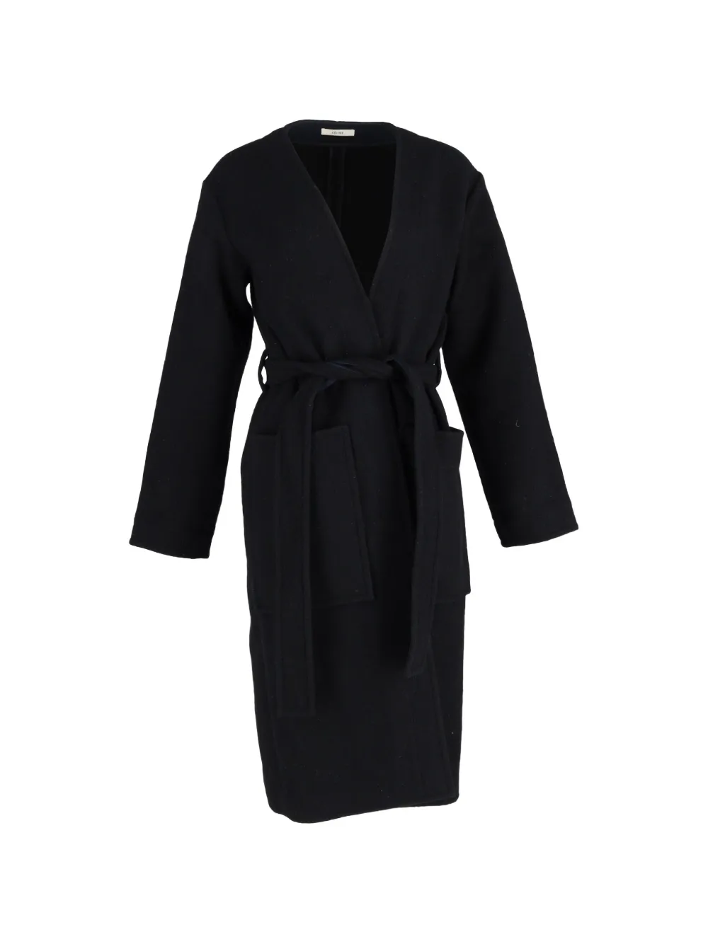 Celine Pre-Owned belted cashmere coat - Nero