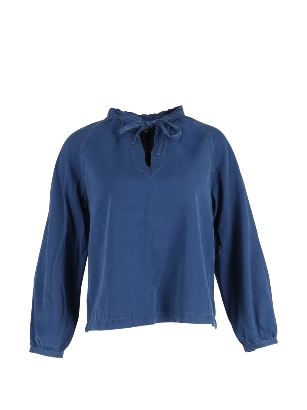 A.P.C. drawstring chambray long-sleeve blouse - Blu