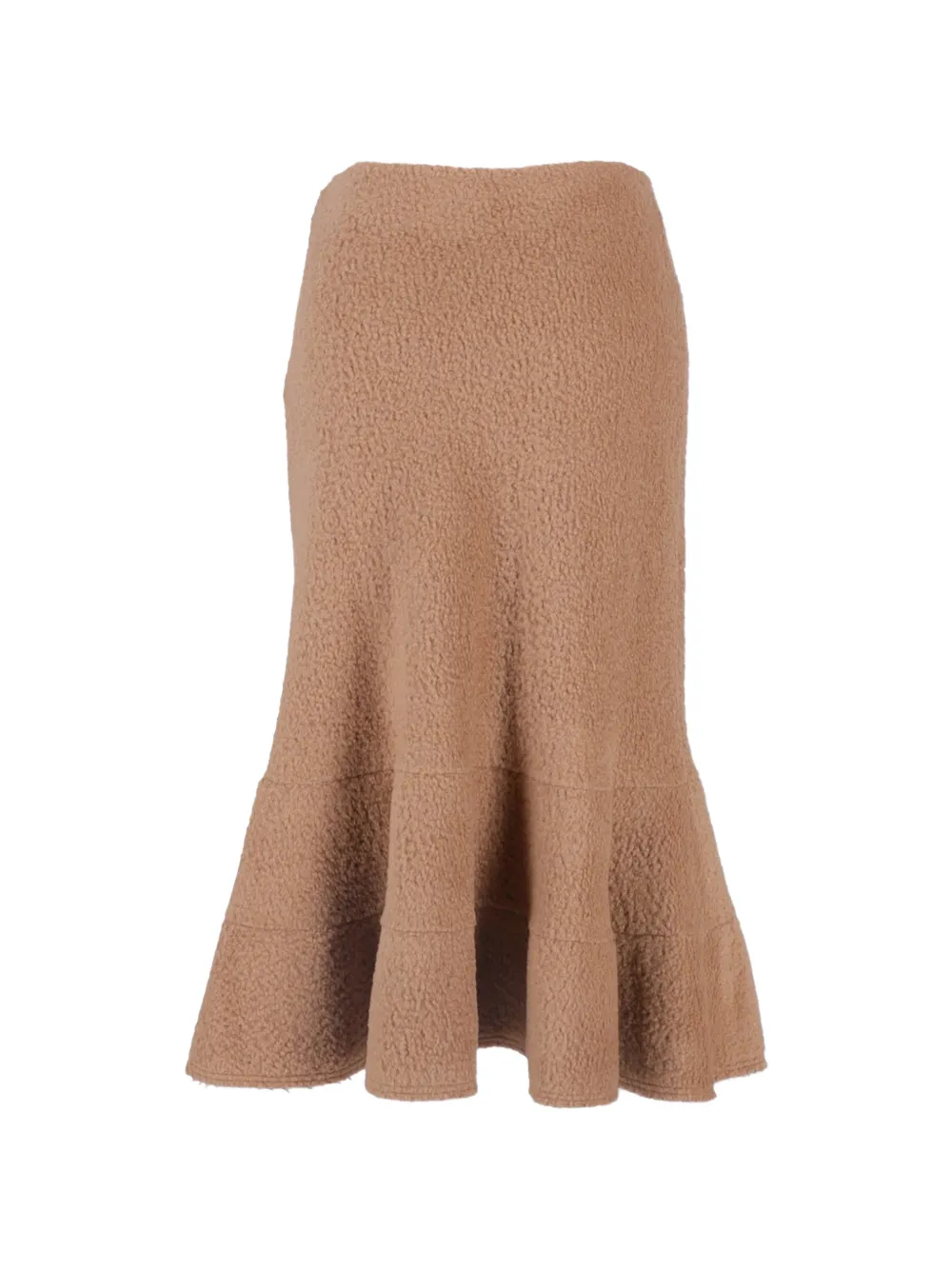 Chlo&eacute; Vintage fluted-hem midi skirt - Bruin