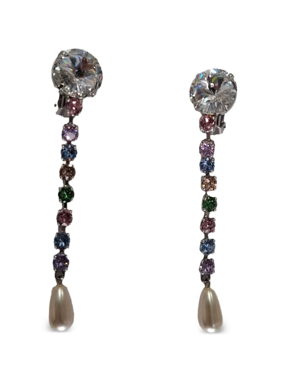 Miu Miu Pre-Owned classic faux-pearl drop earrings - Argento