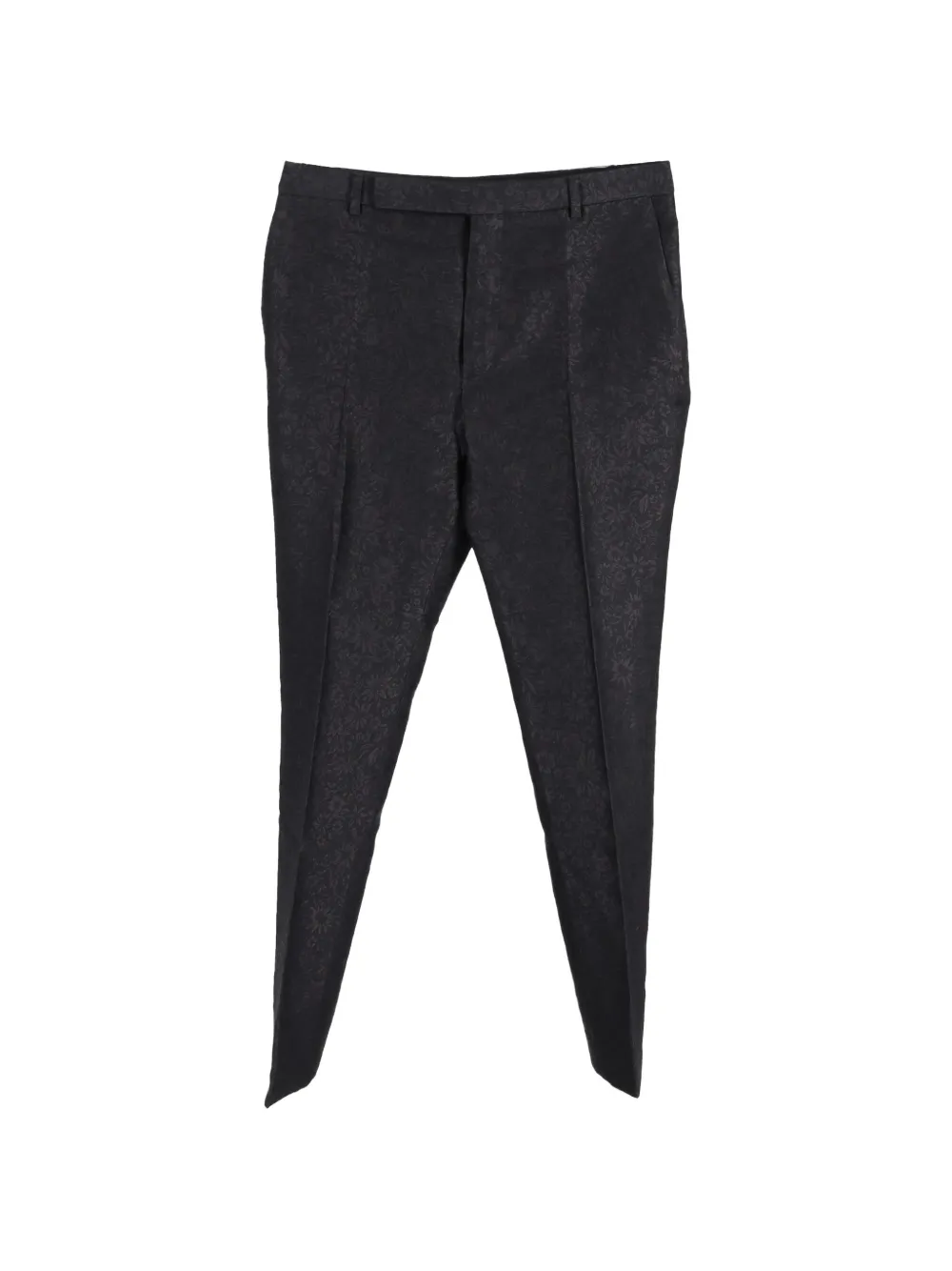 Saint Laurent Pre-Owned floral-jacquard trousers - Nero