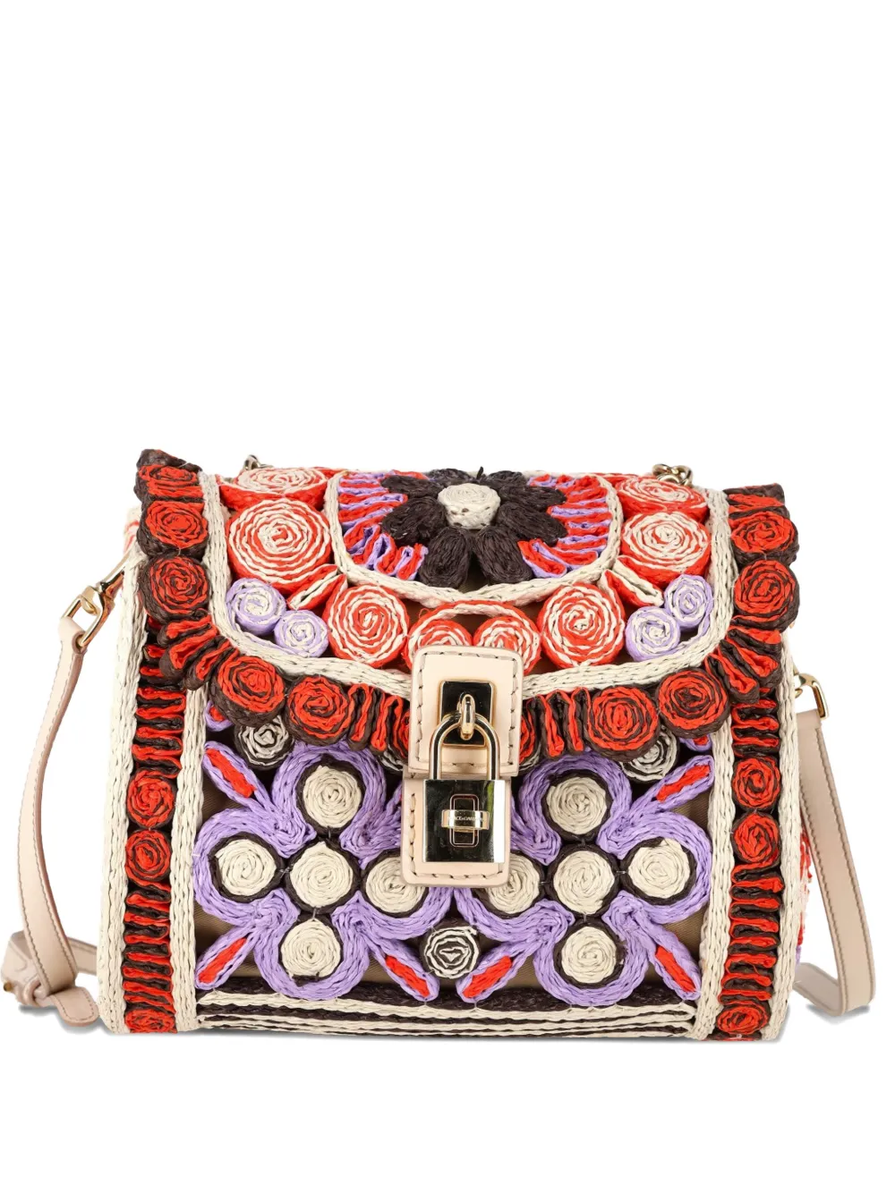 Dolce & Gabbana Pre-Owned Miss Dolce floral raffia tote bag - Toni neutri