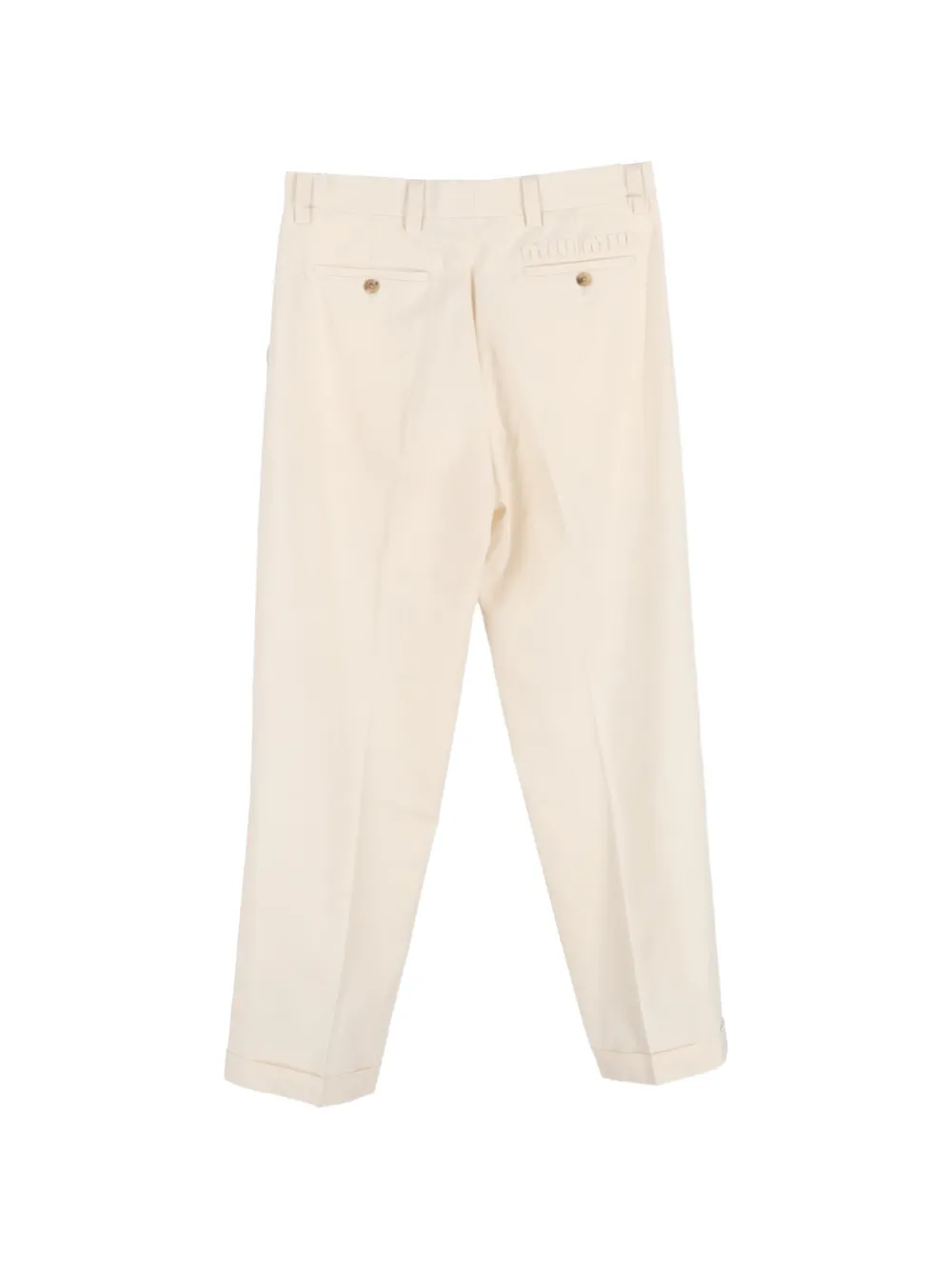 Miu Miu Pre-Owned belt-loop cotton trousers - Beige