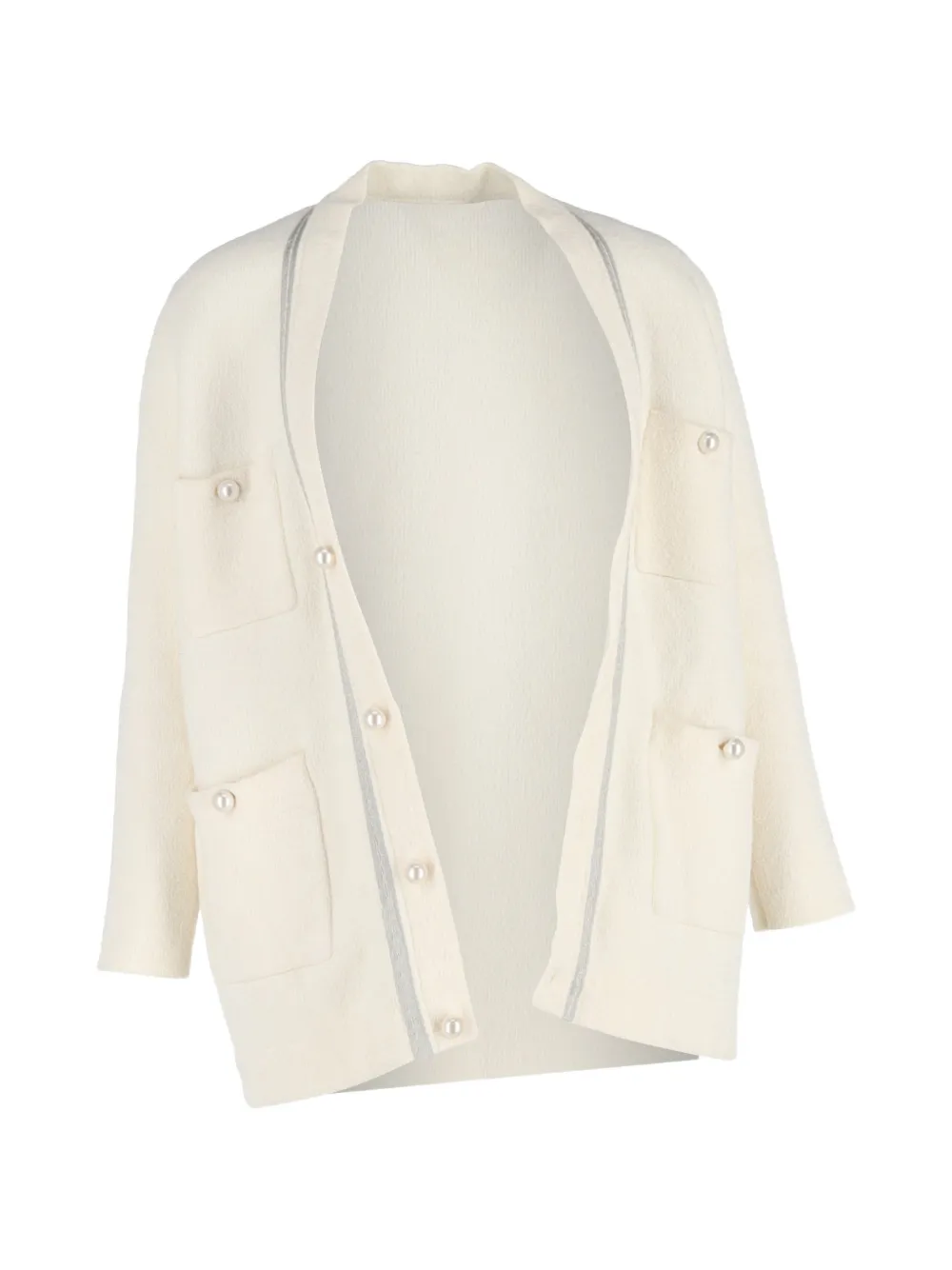 SANDRO Aldy pearl-embellished cardigan - Toni neutri