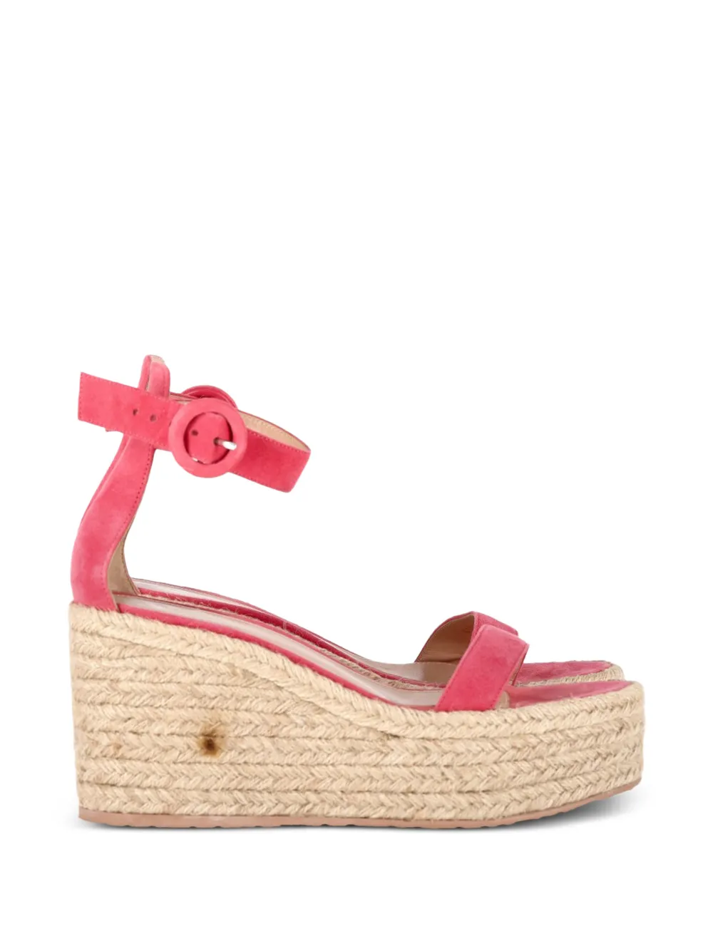 Gianvito Rossi platform buckle espadrille sandals - Rosa