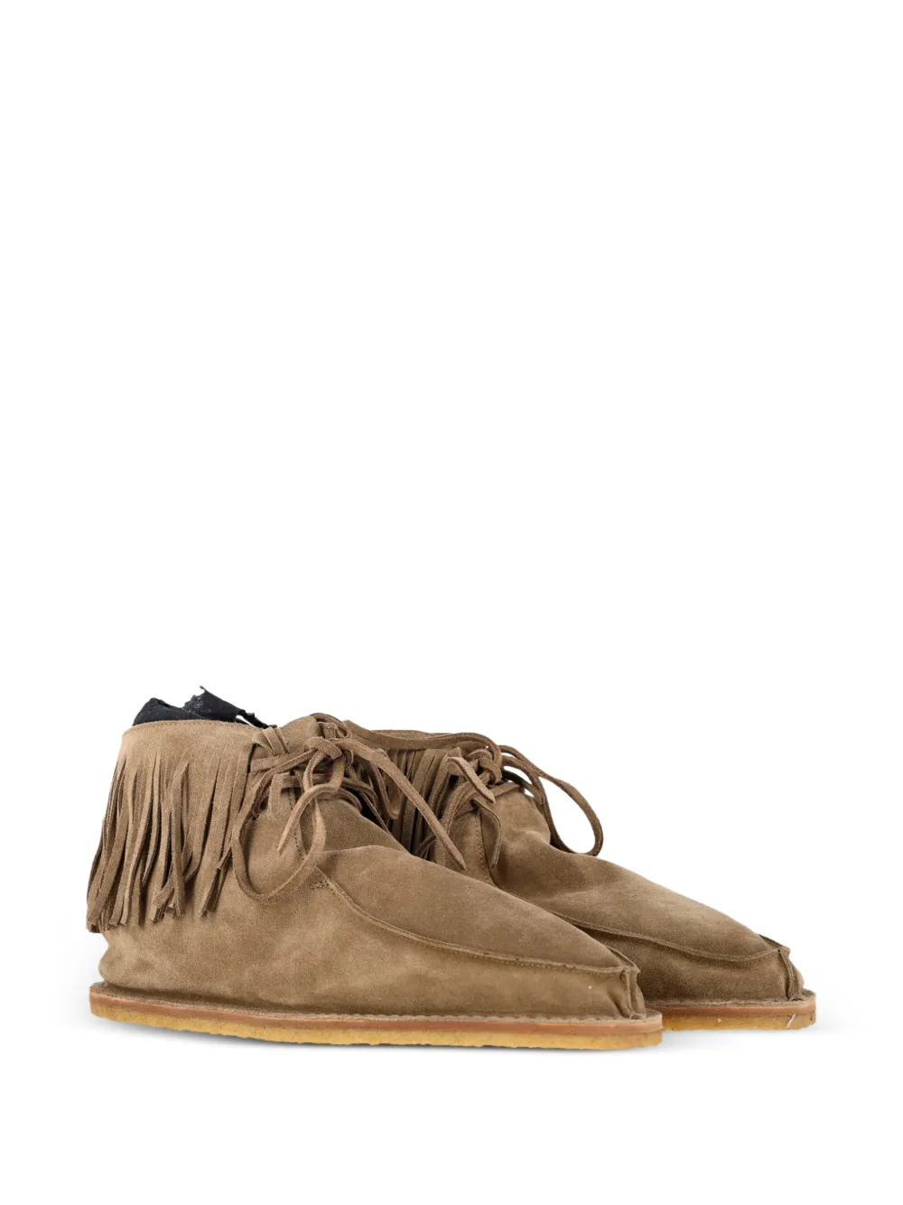 Saint Laurent Pre-Owned Nino fringed suede ankle boots - Bruin
