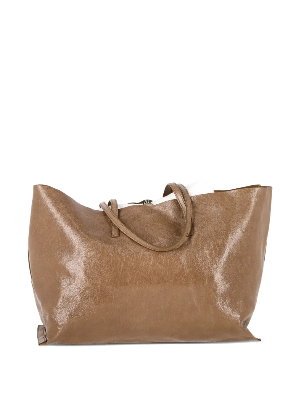 Jil Sander Pre-Owned leather shopper tote bag - Marrone