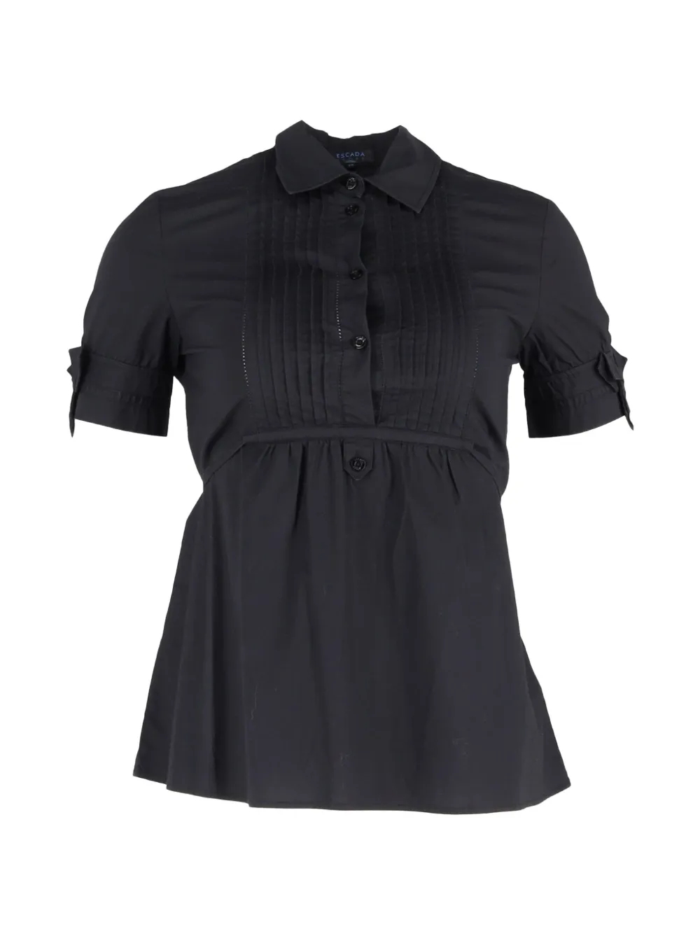 Escada Pre-Owned tie-waist short-sleeve blouse - Nero