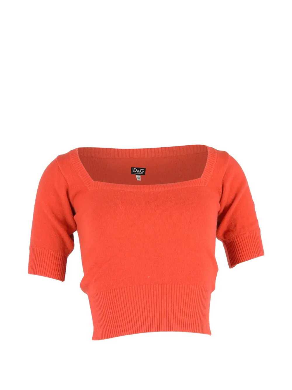 Dolce & Gabbana Pre-Owned square-neck ribbed top - Arancione