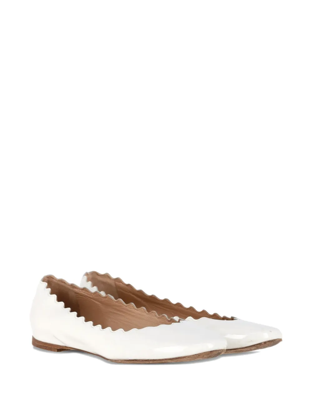 Chlo&eacute; Vintage Lauren scalloped ballet flats - Wit