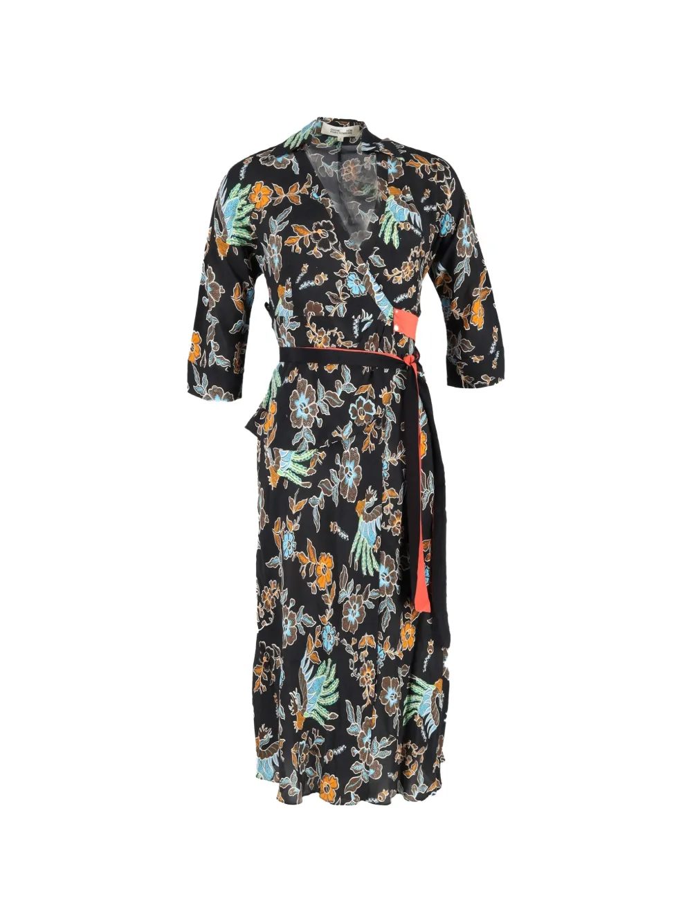 Diane Von Furstenberg Vintage Madalena wrap midi dress - Nero