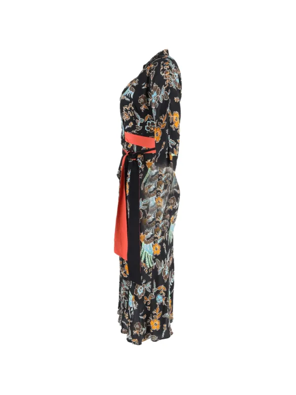 diane von furstenberg midi wrap dress Diane Von Furstenberg Phoenix Reversible Printed Midi Wrap Dress Green Diane  von Furstenberg