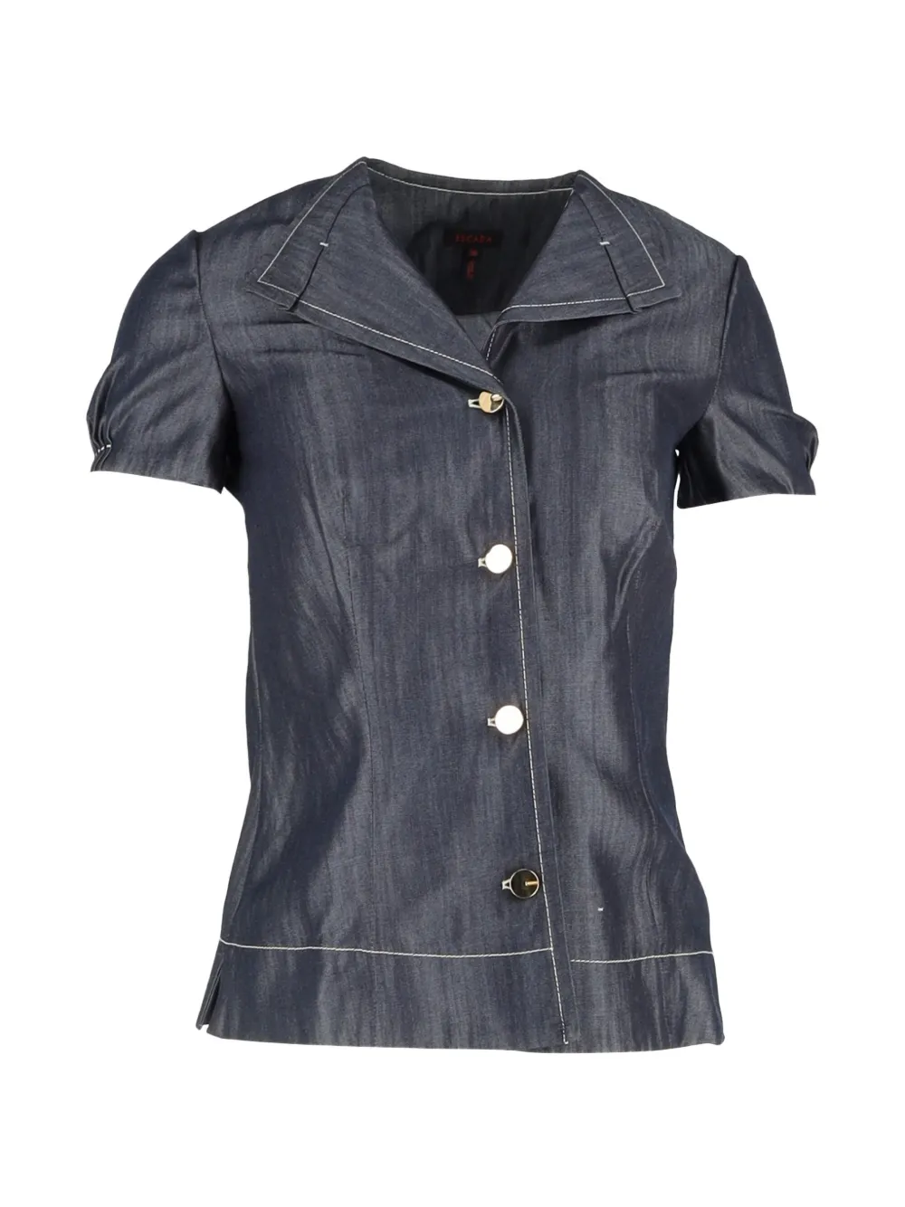 Escada Pre-Owned cotton short-sleeve blazer - Grigio