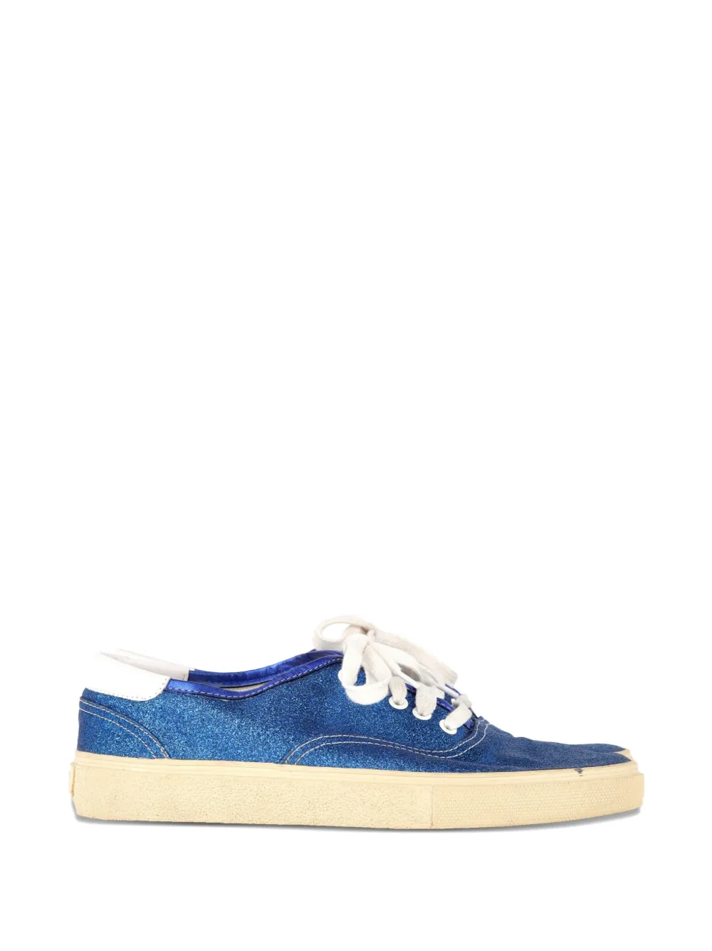 Saint Laurent Pre-Owned glitter low-top sneakers - Blu
