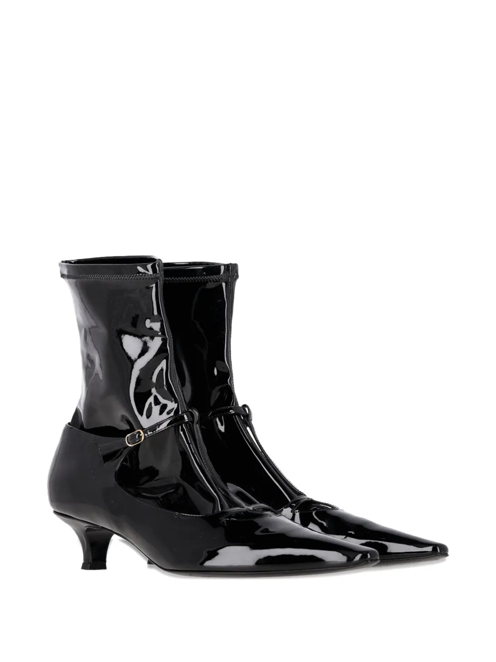 The Row Pre-Owned Cyd buckle ankle boots - Zwart