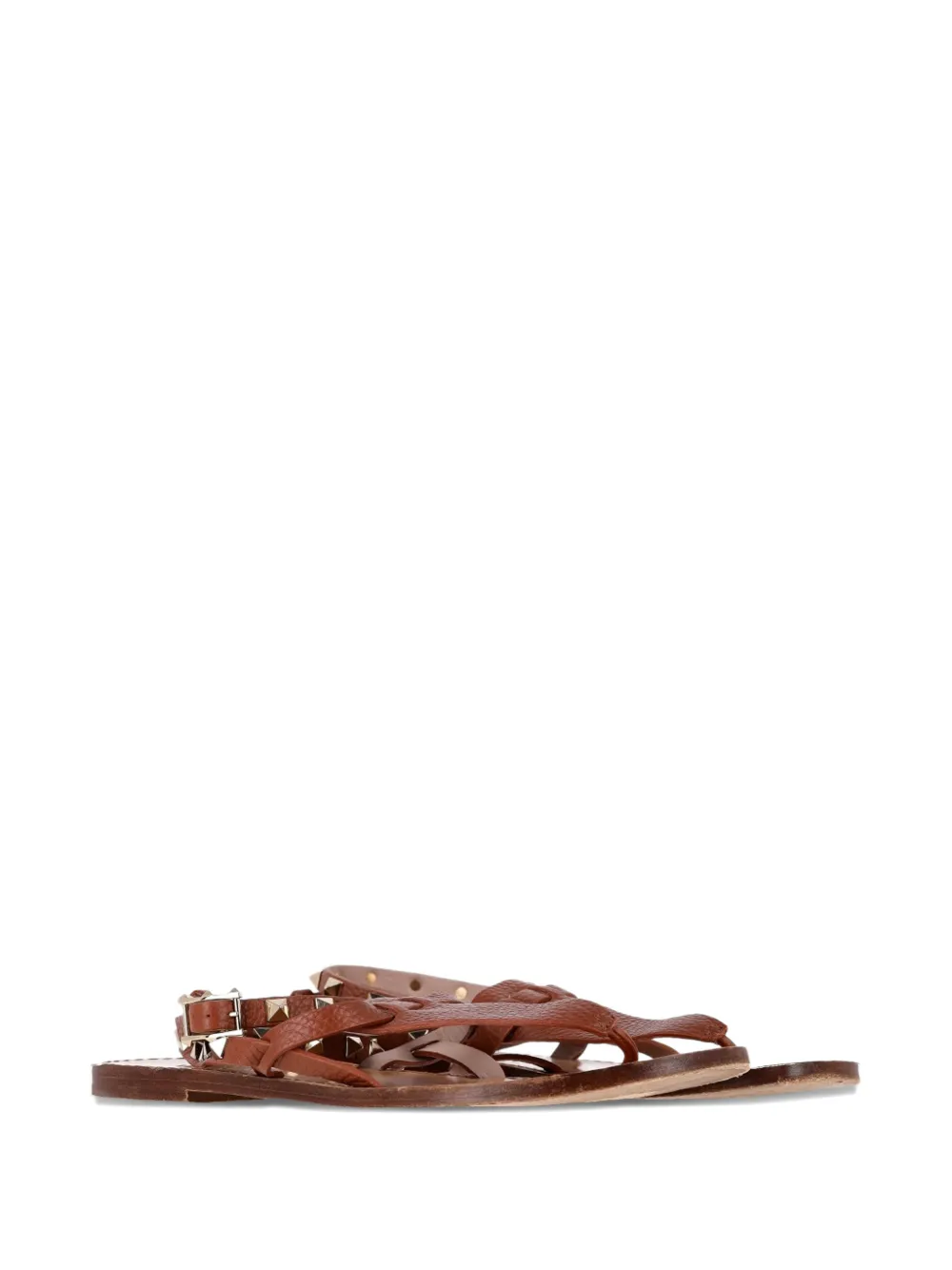 Valentino Garavani Pre-Owned rockstud-embellished T-strap sandals - Bruin