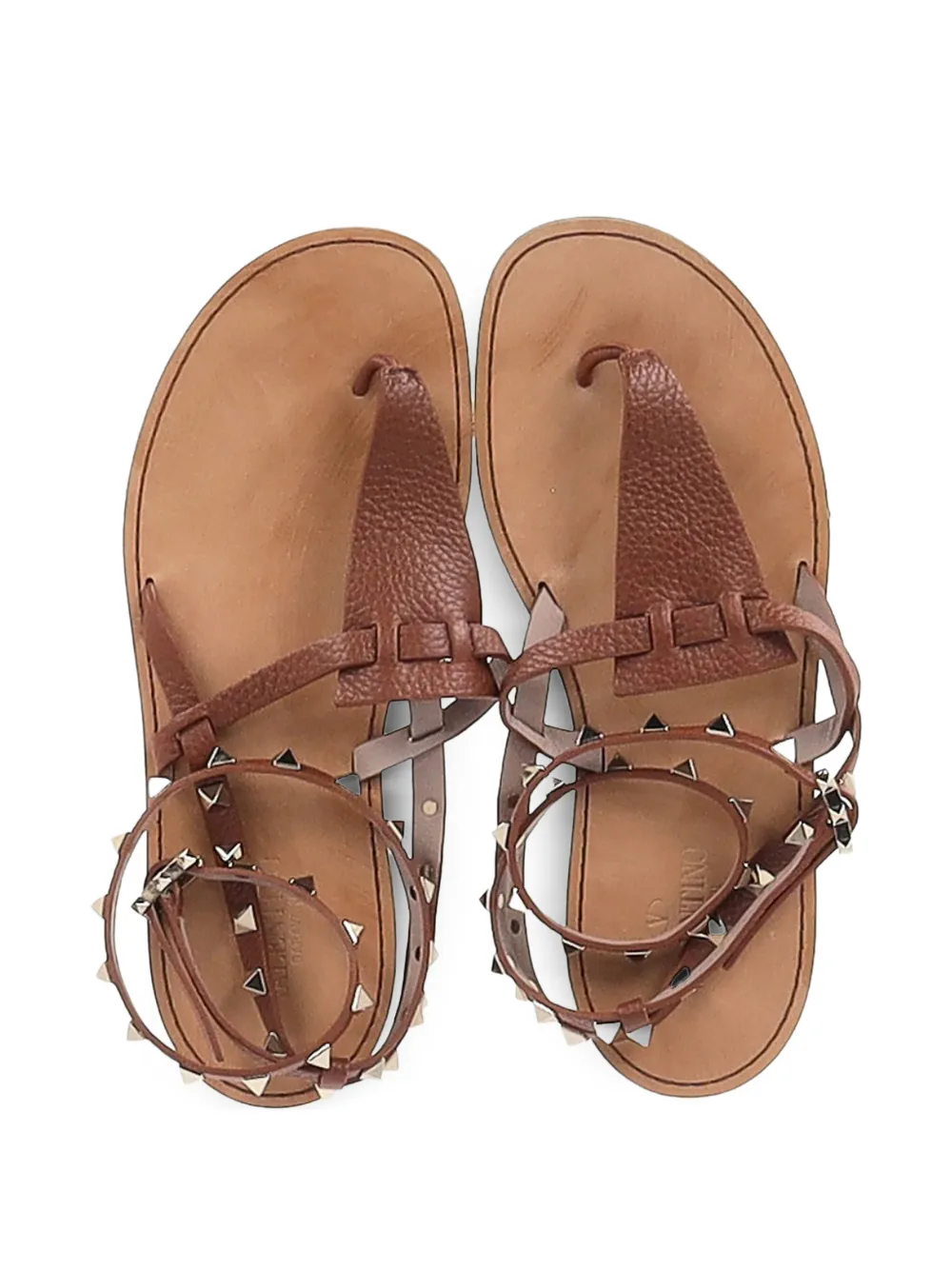 Rockstud-Embellished T-Strap Sandals