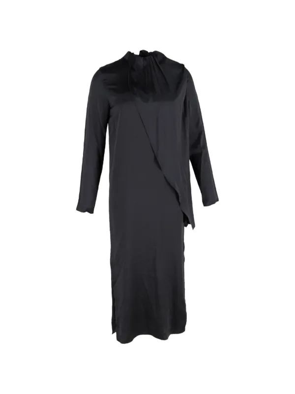 dodo bar or midi dress Dodo Bar Or Black Lurex Chiffon Ruffle Detail Tiered Belted Midi Dress M