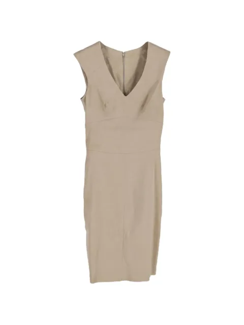 JOSEPH V-neck linen midi dress